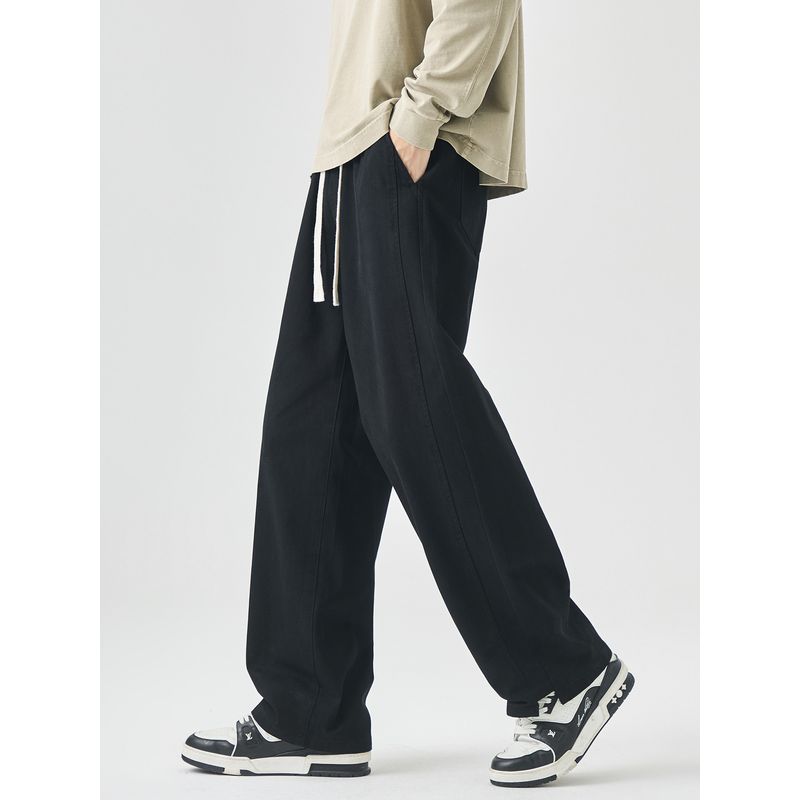 Wassup Pure Cotton Fleece-Lined Cargo Pants for Men, New Autumn and Winter American-Style Loose Straight-Leg Casual Thickened Long Pants