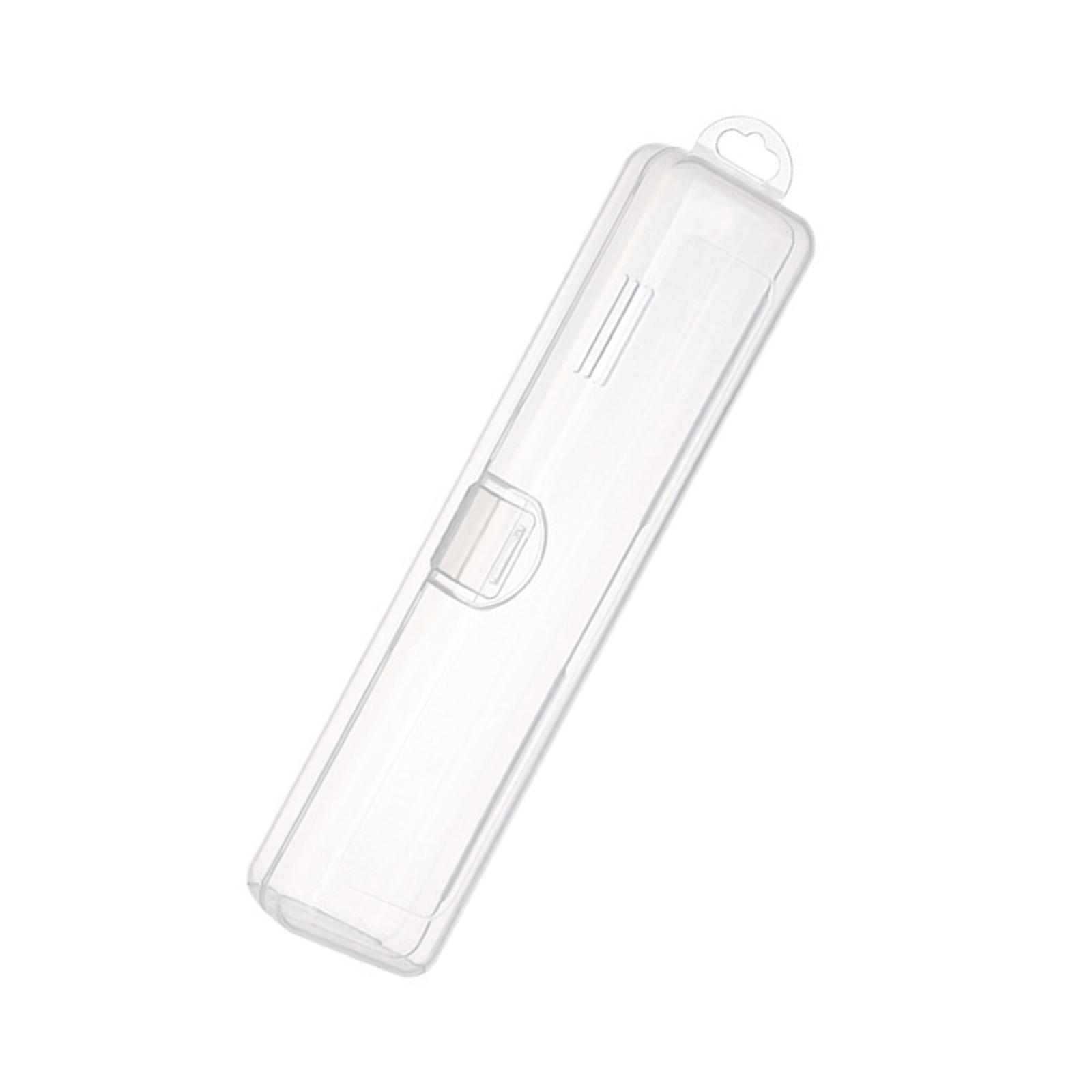 

Clear Toothbrush Case With Lid Plastic Cosmetic Brush Organizers for Travel Home Office Storage 1