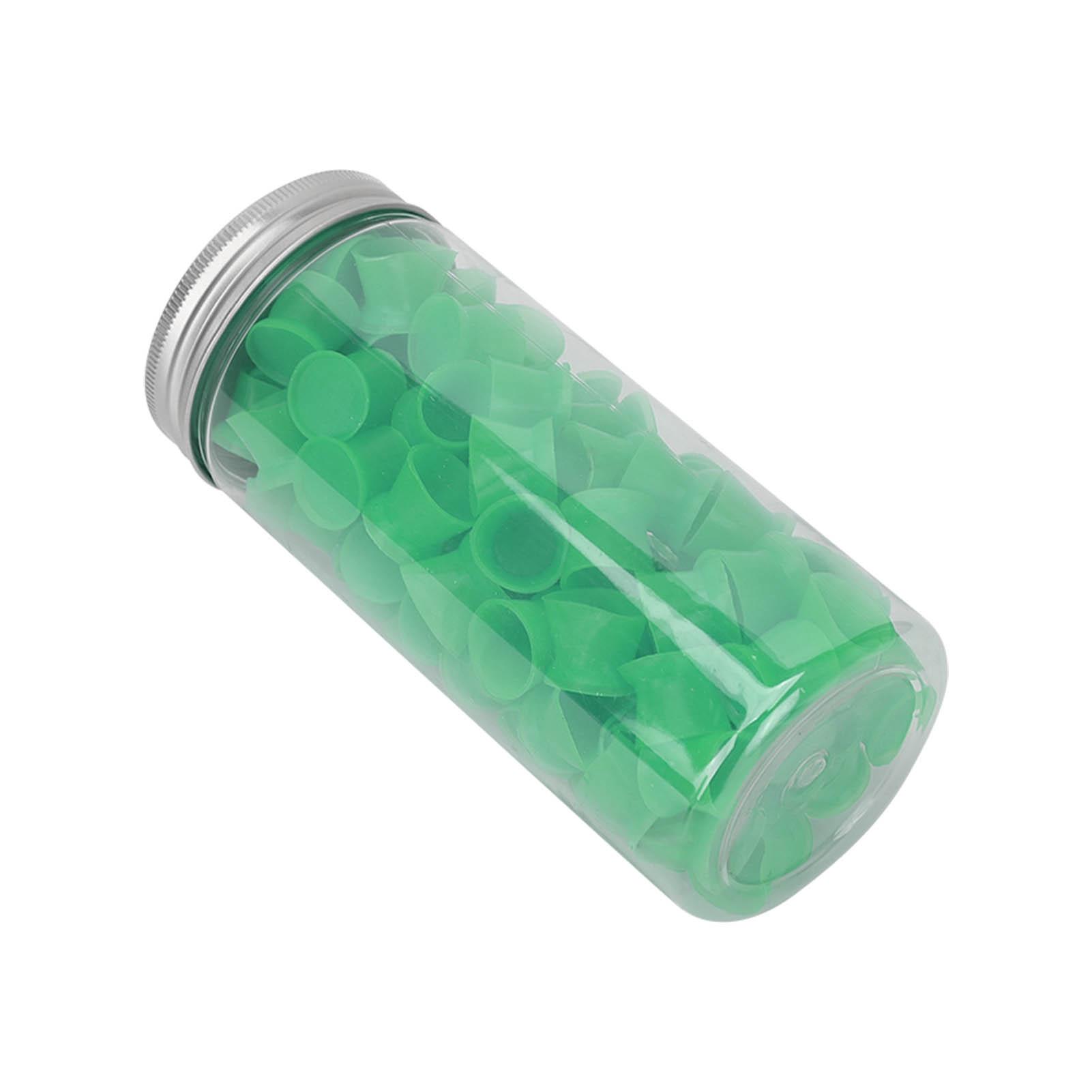 

100 шт. Чашки для тату-краски Силиконовые Мягкие Одноразовые Чашки для пигмента для тату Контейнер для макияжа Тату зелёный