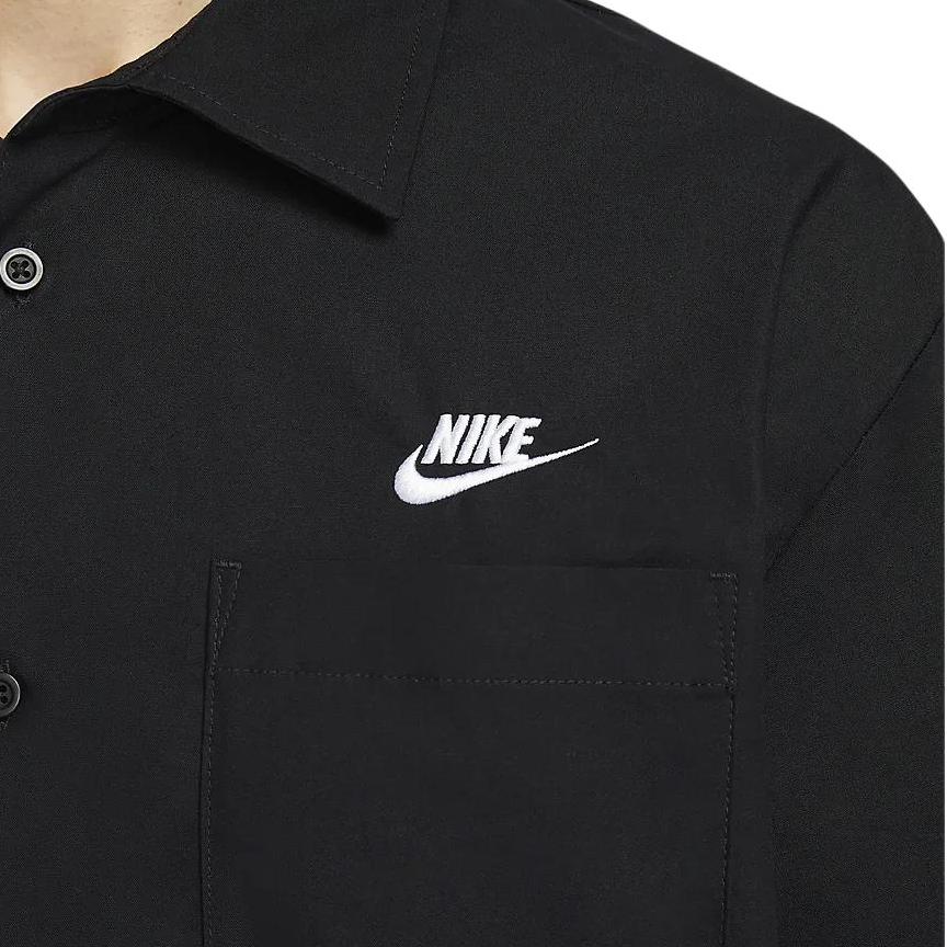 Nike Klubb Ensfarget Enkeltspent Justerbar Kant Knappelukking Kortermet Skjorte Herre Topper Svart FN3903-010