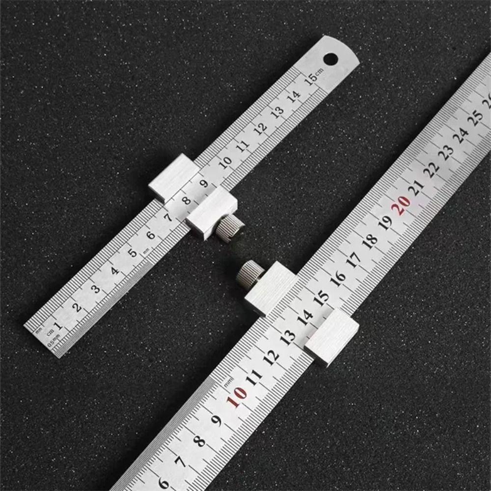Metal Carpenter Straight Ruler Gauge Clear Scale Positioning Woodworking Square Carpentry