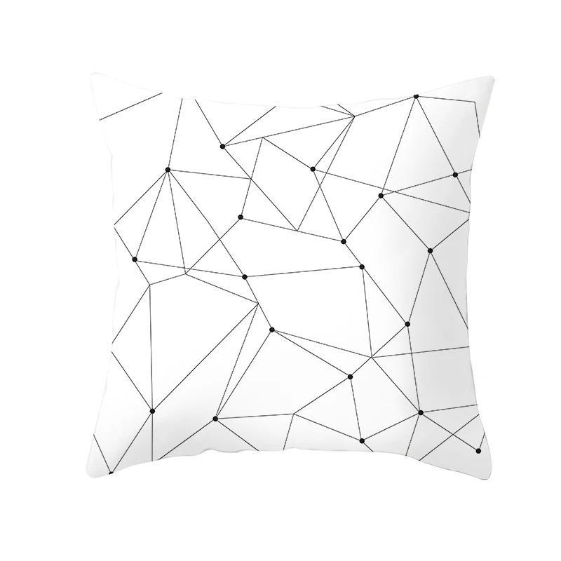Black and White Geometric Decorative Pillowcases Living Room Office Home Pillowcases Car Ornaments