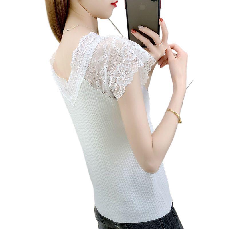 Plus Size Lace Trim V-Neck Summer Camisole - Women's Sleeveless Slim Fit Base Layer