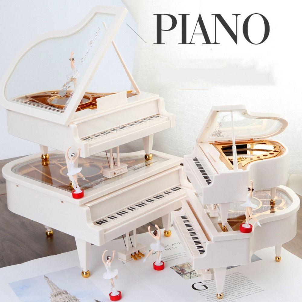 European-style Piano Model Music Box Hand Crank Ballerina Girls Ballet Dance Girls Music Box Office Decoration Home Decorations