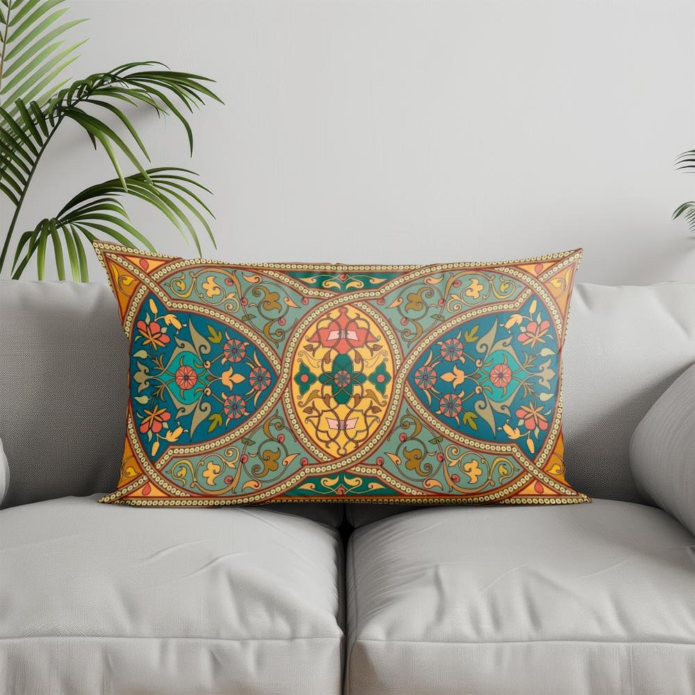 Home Decor Oriental Pattern Rectangle Pillowcase Suitable For Sofa Bedroom Car Pillow Cover Cushion Rectangular Back Cushion