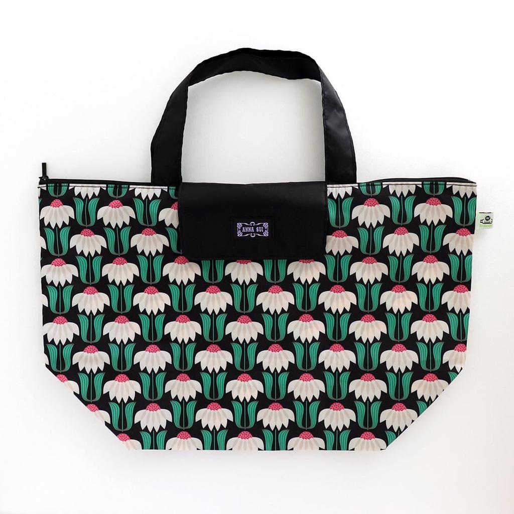 Eco Bag My Bag Retro Flower Green Sui [ANNA SUI] (Replieve) <With Zipper> (Packaged) [Anna 000298-0003-01]