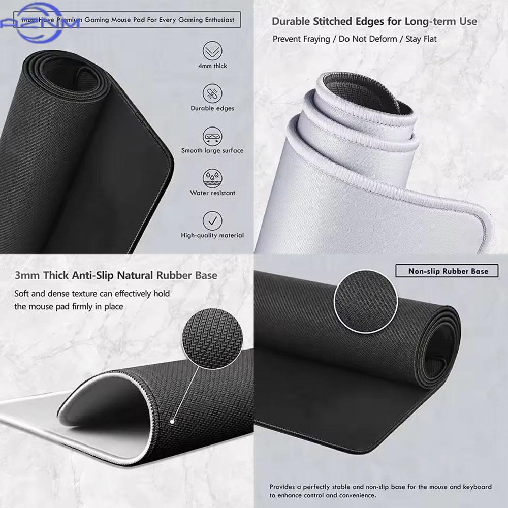 Cute Scarf Cat Mouse Pad Large Computer Office Game Table Mat Rubber Anti-slip Stitched Edge Keyboard Mats  Desk Pads