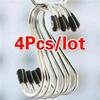 4Pcs S-Shape Hook Stainless Steel Clothes Bags Towels Plants Hanging Rack Useful Tools Kitchen Bedroom Railing S Hanger Hook
