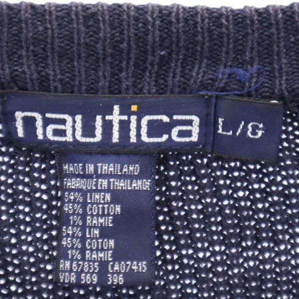 Nautica 90s Old Long Sleeve Linen Blend Sweater L Long Sleeve Knit Men's Used