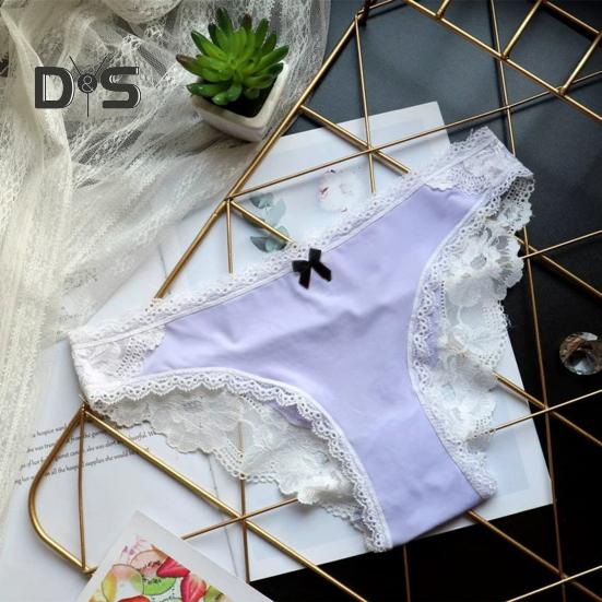 Damen-Unterwäsche aus Eisseide, sexy, niedrige Taille, Spitzenhöschen, nahtlos, unsichtbar, atmungsaktiv, Stretch-Unterhose