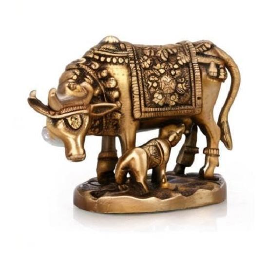 Beautiful Brass Kamdhenu Cow and Calf