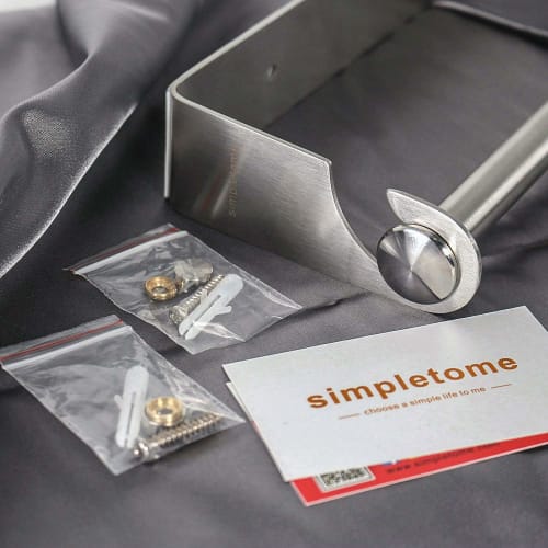 simpletome Kitchen Paper Holder, Paper Roll Holder, Stainless Steel 304, Nail-Free, Kitchen Paper Storage, Costco Thick Roll, Towel Holder, Towel Hang