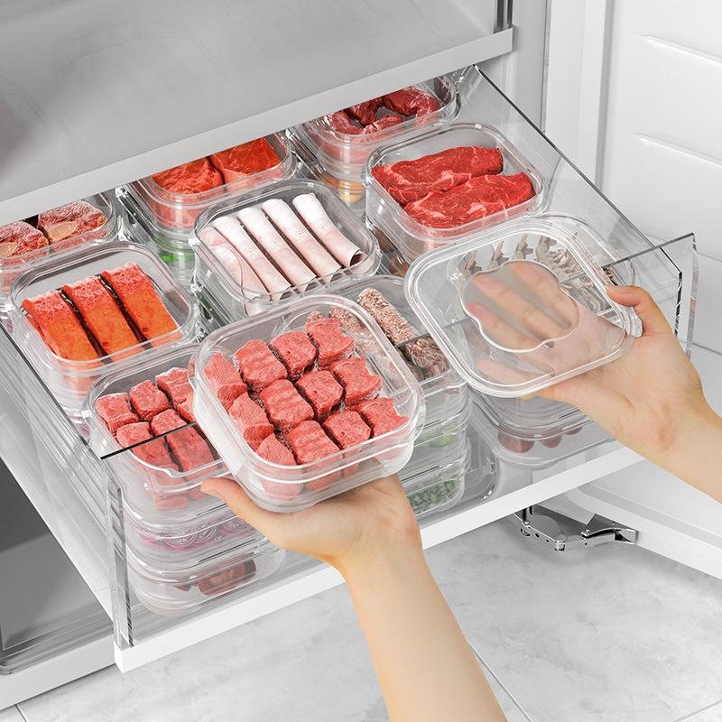 5/10Pcs Frozen Meat Preservation Box Refrigerator Food Retain Freshness Storage Jar Home Kitchen Vegetable Storage Organizer