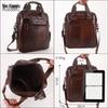 Men's Genuine Leather Vertical Briefcase: Simple Top Layer Cowhide Shoulder & Crossbody Document Bag.