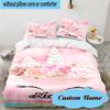 Custom Name 3PCS Unicorn Fantasy Bedding Set, Including 1pc Duvet Cover And 2pcs Pillowcases, Suitable for Dorms and Bedrooms Gift