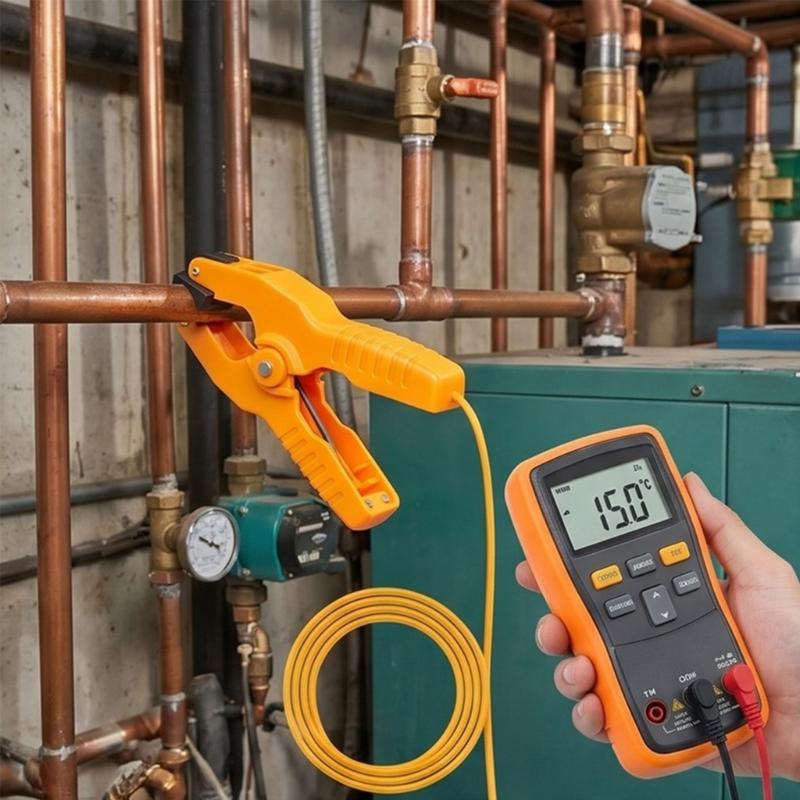 K Type Probe Test Clip Thermometers Probe Temperature Sensors Clip Plumbing Clamp For Accurate Temperature Control