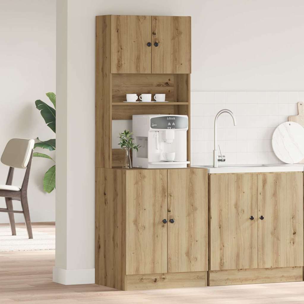 Kitchen Buffet with Shelf 2 Pcs Artisan Oak 60 X 50 X 180 Cm