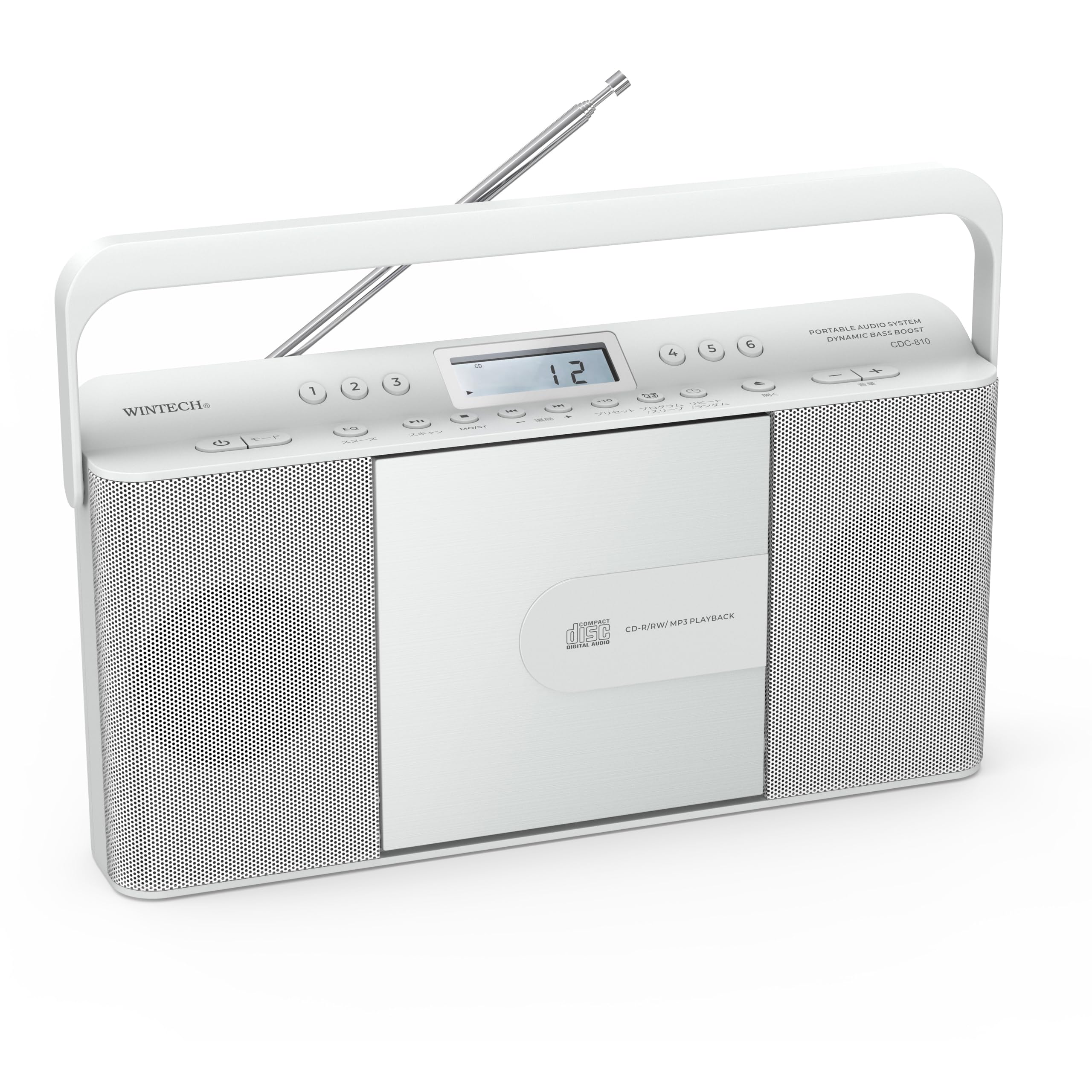 

Часы WINTECH FM Белая модель Черная модель Вертикальный тонкий дизайн Двойной будильник Функция повтора Таймер сна 4 батарейки AA Адаптер переменного тока 100 В Hiroka Bussan [CD белый