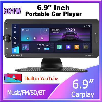 6.9 inç Kablosuz Carplay Dahili Youtube Taşınabilir HD IPS Dokunmatik Ekran Araba MP5 Çalar Bluetooth Ayna Bağlantısı FM BT DSP AUX