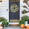 Fall Wreath Leaves Berries Decorations 18.9inch Artificial Autumn Wreath For Porch Outdoor Indoor Wall Window Fireplace