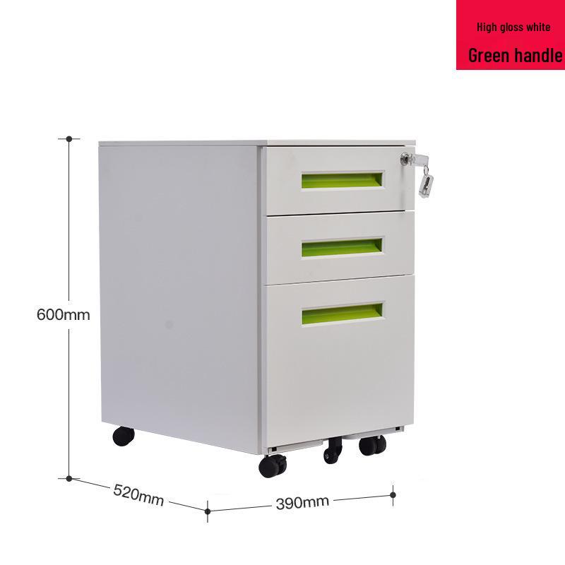 Autumn White Three-Drawer Mobile Steel Cabinet