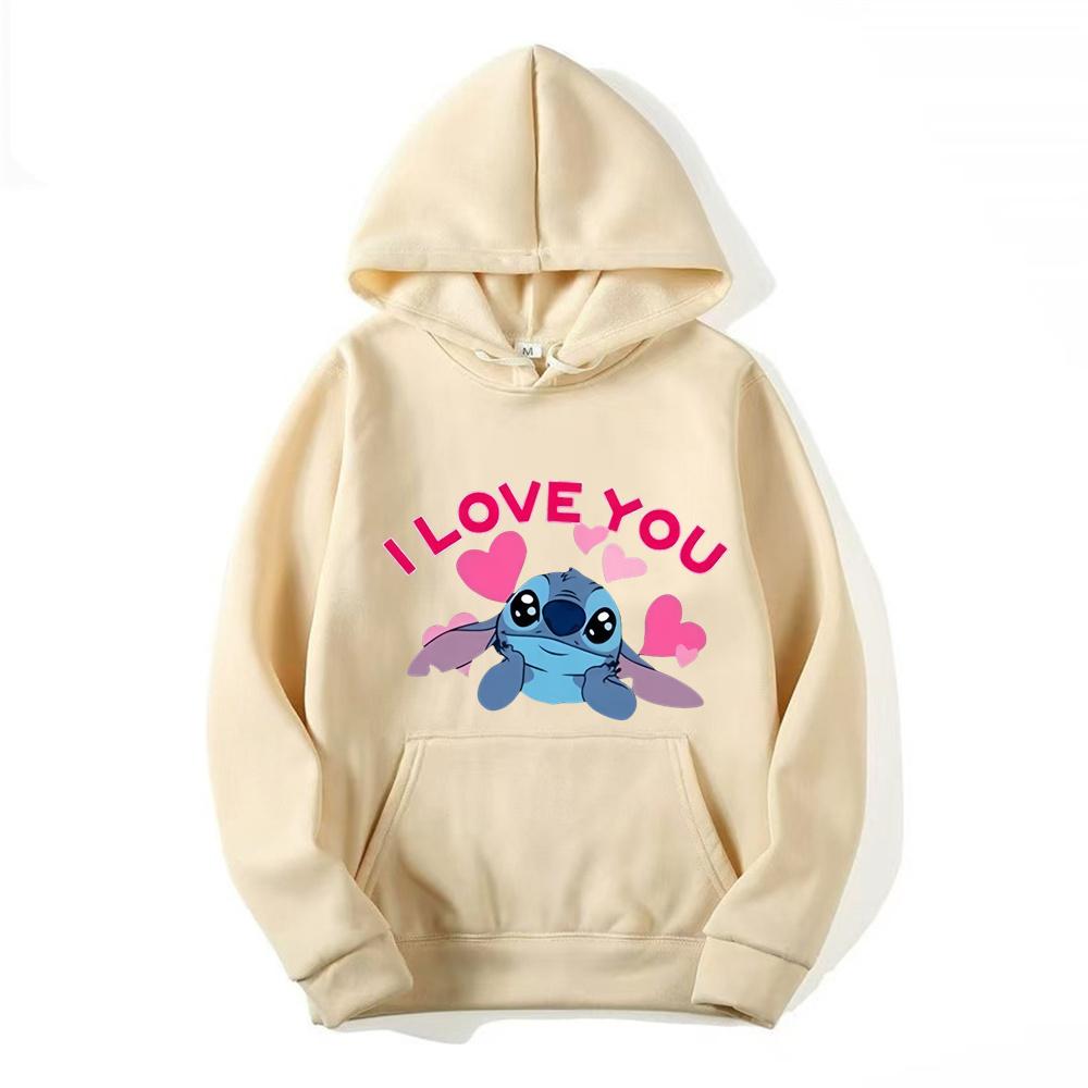 2025 New Disney Stitch Pattern Hooded Long-sleeved Sweater Autumn and Winter Disney Top Anime Hoodie Harajuku Hoodie Sweatshirts