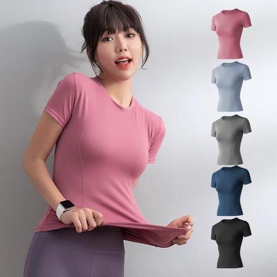Women's Slim Fit Yoga & Gym T-Shirt - Short Sleeve Summer Activewear