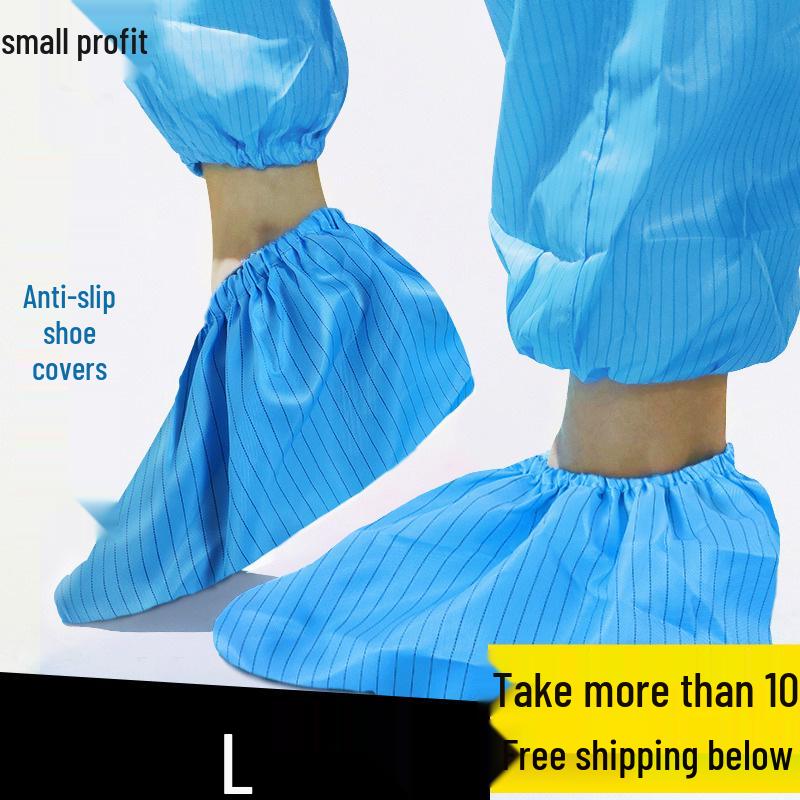 Anti-Static Dust-Free Shoe Covers with Anti-Slip Bottom, Washable Conductive Strips, and Dust-Proof Design