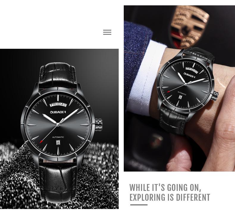Genuine Men's Automatic Outdoor Sports Watch - Waterproof, Luminous, with Week and Calendar Display