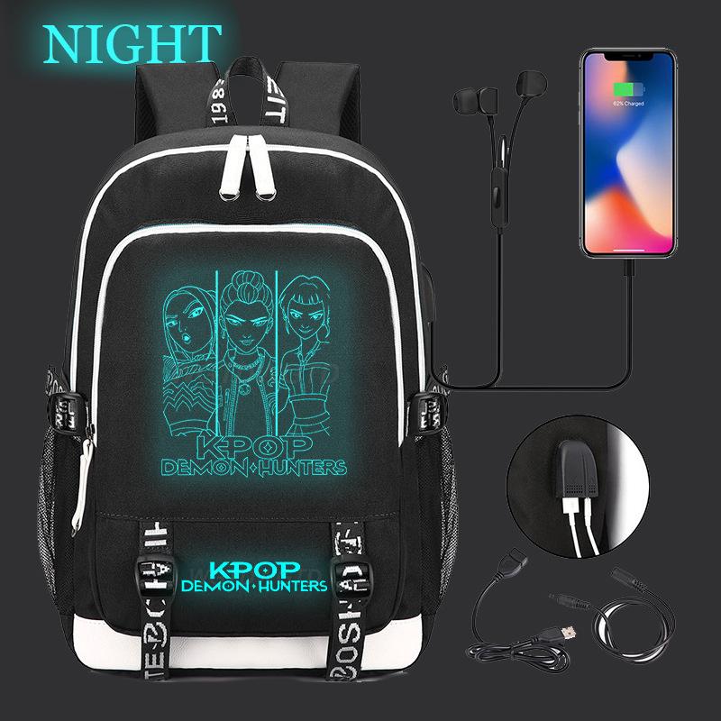 Witch Hunters Peripheral Casual Luminous Backpack Multifunctional with USB School Bag Large Capacity