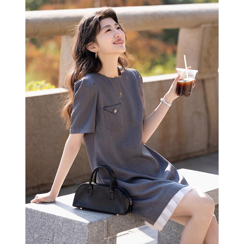 Demana 170D Leilisi Summer Round Neck Puff Sleeve Midi Dress S