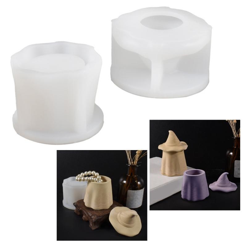 Witch Hat Shape Silicone Molds for Unique Candle Holder and Trinkets Box Creation Soft Moulds Easy Demolding Moulds