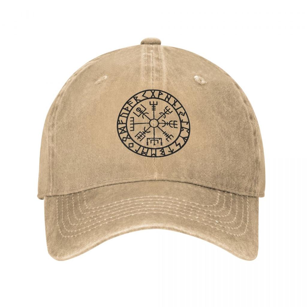 Vegvisir Futhark Runes Unisex Women Baseball Caps Navigator Vikings Distressed Denim Hats Cap Vintage Outdoor Workouts Fit Headwear