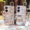 Ring Kickstand Phone Case For Redmi A5 4G/Xiaomi Poco C71 4G Cartoon Silicone Lanyard Shockproof Protective Soft Case