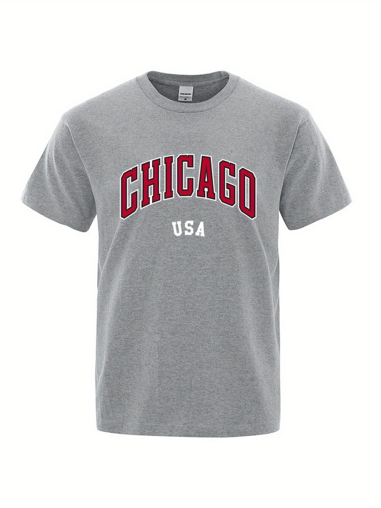 Men Summer Tshirt Basic Cotton Top Casual Wear Knitted Fabric Round Featuring Pattern Loose Fit Good Breathability Loose