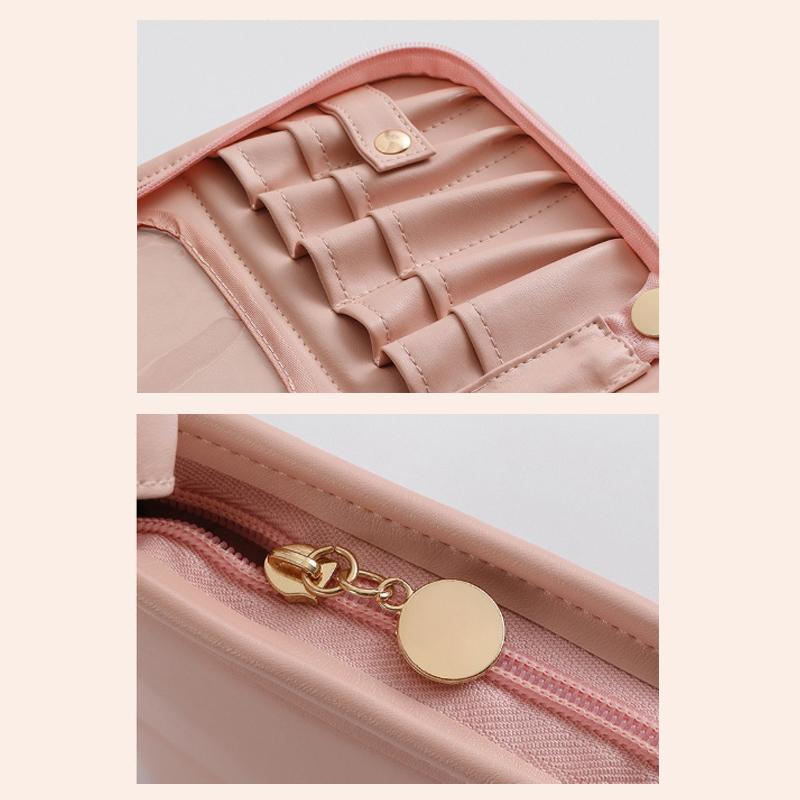 Makeup Brush Case Makeup Brush Holder Travel Waterproof Cosmetic Bag Stand-Up Foldable Makeup Cup With Zipper Makeup Brush Bag