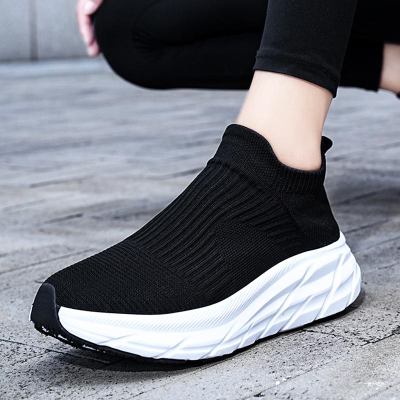 Summer breathable new thick-soled leisure travel socks shoes fly-woven sports mesh shoes