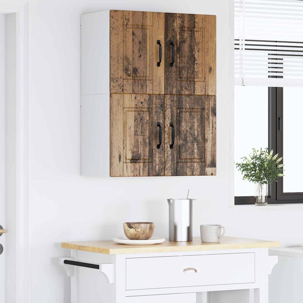 Wall Cabinet PORTO 2 Pcs Reclaimed Wood Look 60 X 31 X 40 Cm Engineered Wood