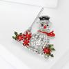 Spilla Decorativa Fumetto Carino Strass Scopa Pupazzo di Neve Moda Semplice Spilla per Abito Cappotto