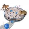 Double Layered Cat Toys Circular Cover Gaming Cover Pet Kittens Games Plush Stuffed Hidden Toys Plastic Interactive Pet Products with Charge Jump Ball