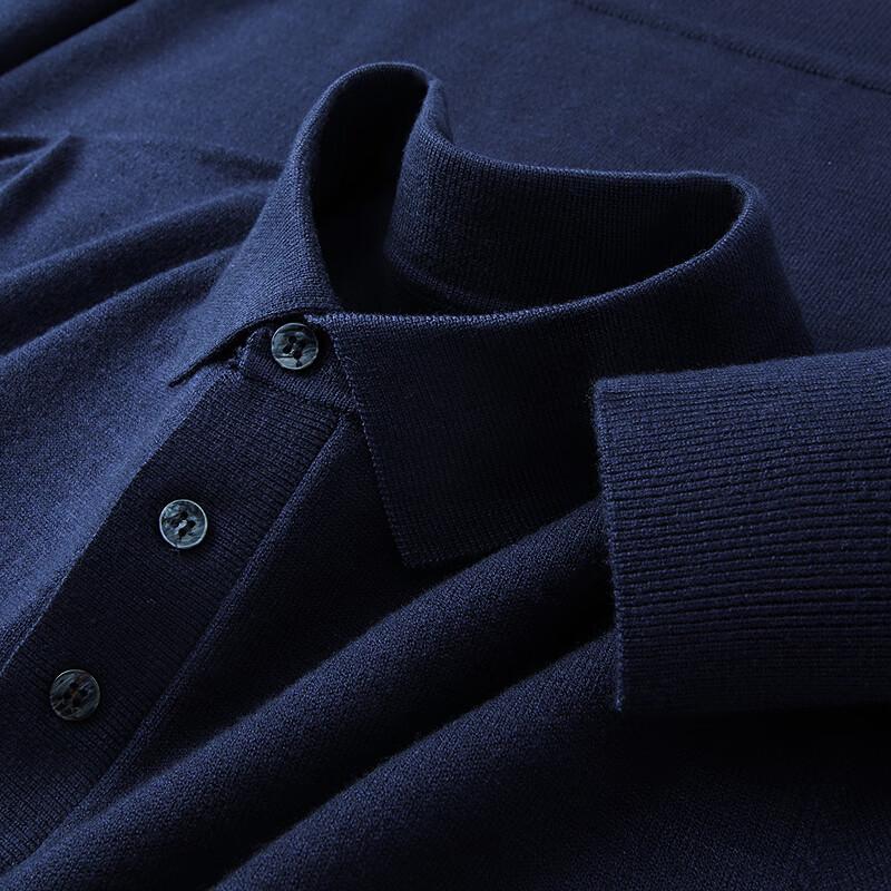 

FAPAI Мужской вязаный свитер поло из смеси мериносовой шерсти и тенселя M