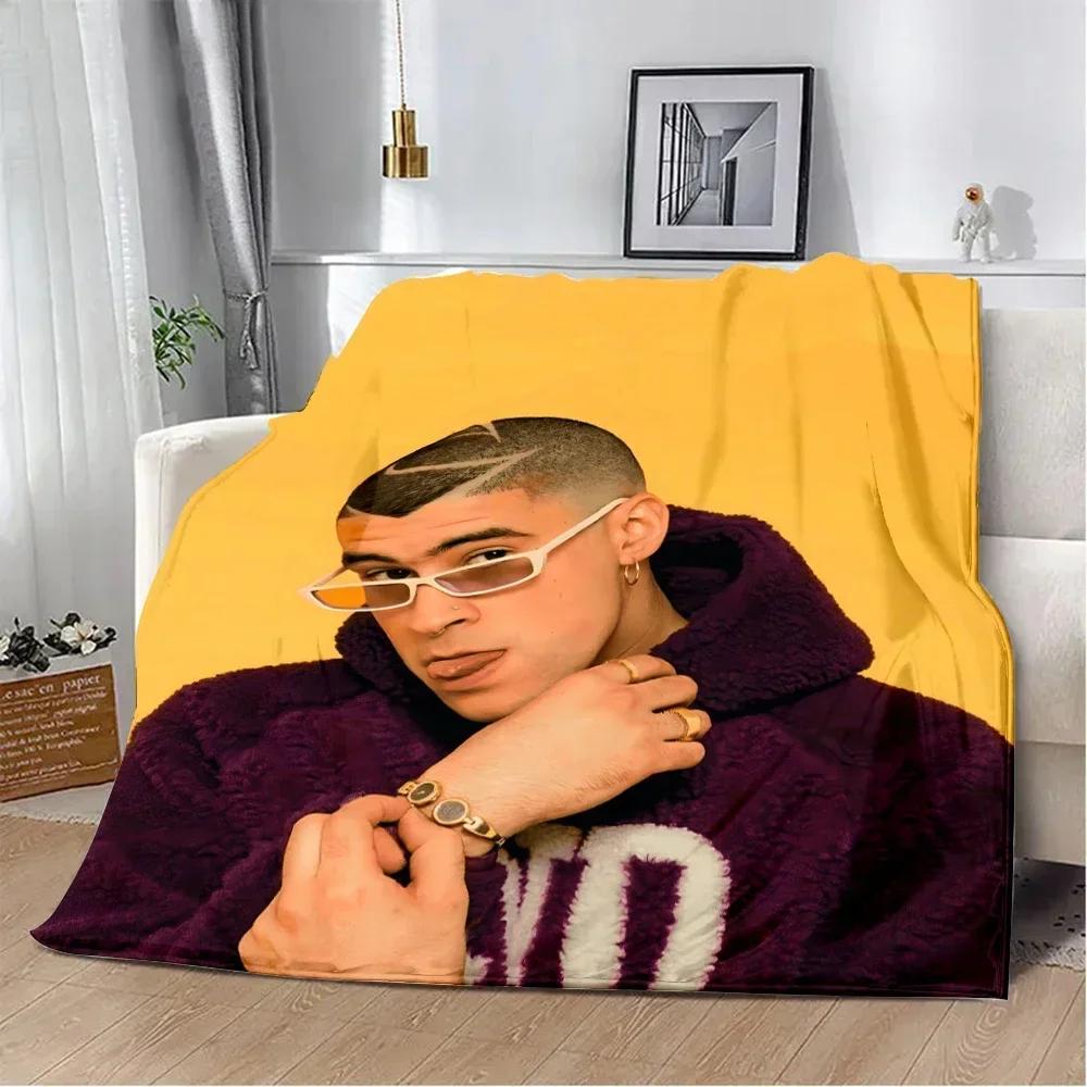 Yo Perreo Sola Bad Bunny Bedruckte Decke Picknickdecken Warme Decke Weiche und Bequeme Decke Haus Reise Geburtstagsgeschenk