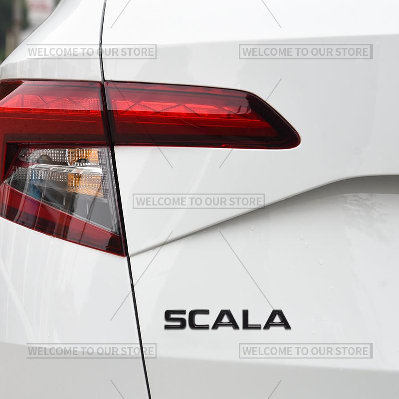 3D SCALA Car Styling For Scala Letter Emblem Sport Line VRS Monte Carlo Badge Metal Stickers Rear Trunk Decals Auto Accessories