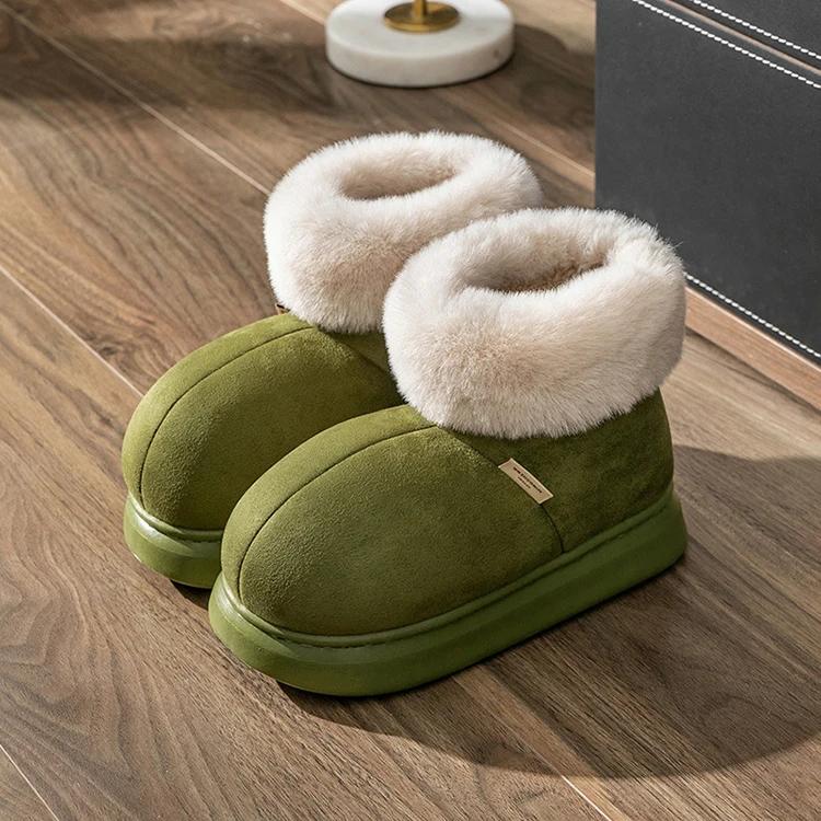 

Eyriphy Теплые женские сапоги Пушистые женские туфли с эффектом памяти Домашняя обувь Зимние уличные сапоги для снега Плюшевые женские сапоги с толстой подошвой 38-39 зелёный