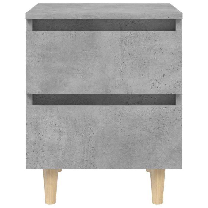 VidaXL Tables de chevet pieds en pin 2 pcs gris béton 40x35x50 cm 805860