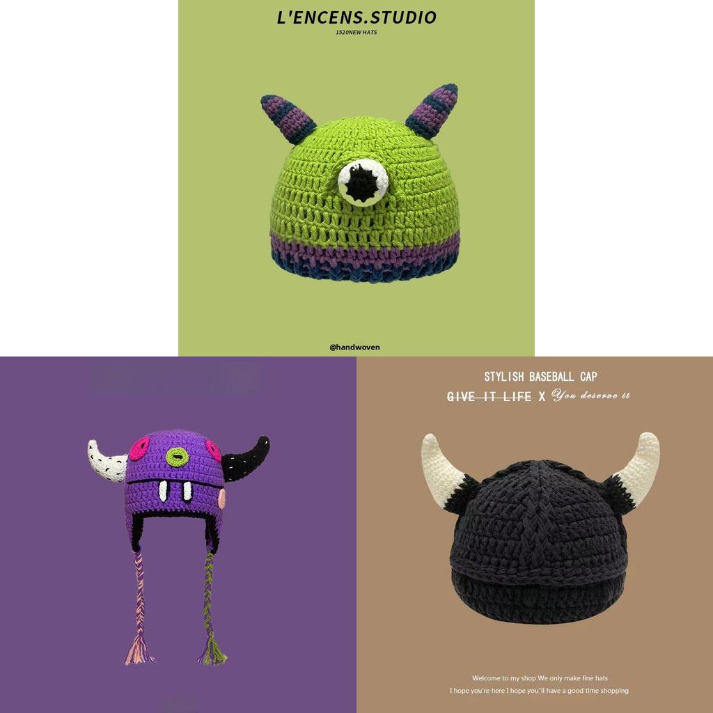 Shrek Face Mask Knit Cap With Soft Acrylic Material For Casual Winter Use