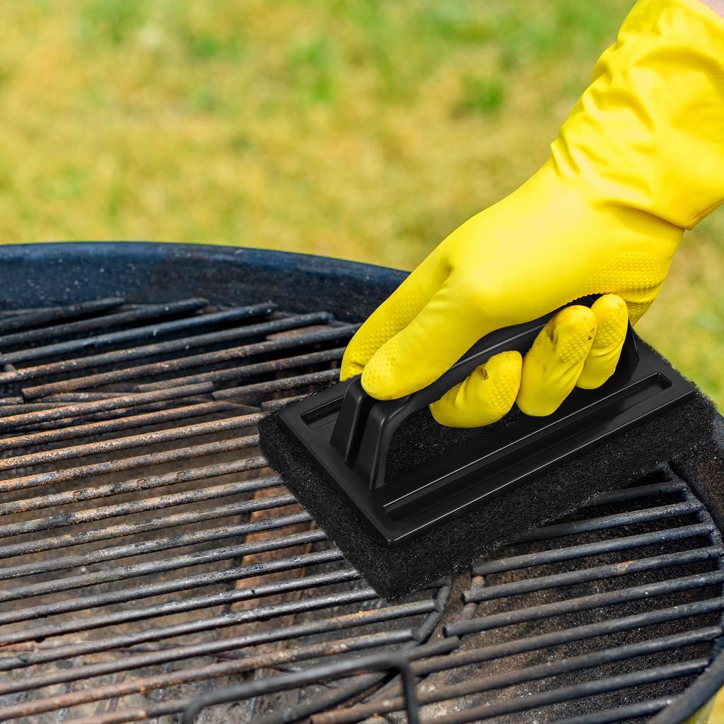 OUNONA BBQ Grill Removes Dirt and Burnt for Mesh and Iron for Gas Powerful Scrubber Brush, Brush, Food, Plate, Camping, BBQ, Cleaning, 4-Piece Set,