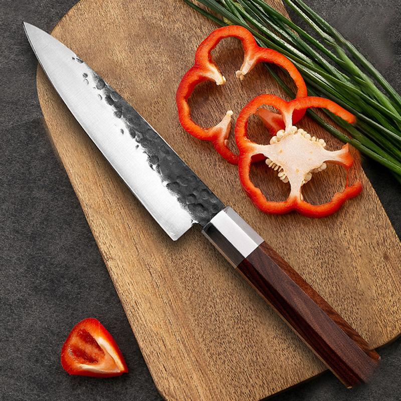 8 Inch Chef Knife 7Cr17CoMoV Stainless Steel Blade Wood Handle Slicing Vegetables Cleaver Meat Handmade Forged Kitchen Knives
