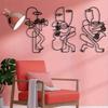 Modern Abstract Musician Metal Wall Art Sculpture Set 3 Pcs Indoor Outdoor Garden Decor