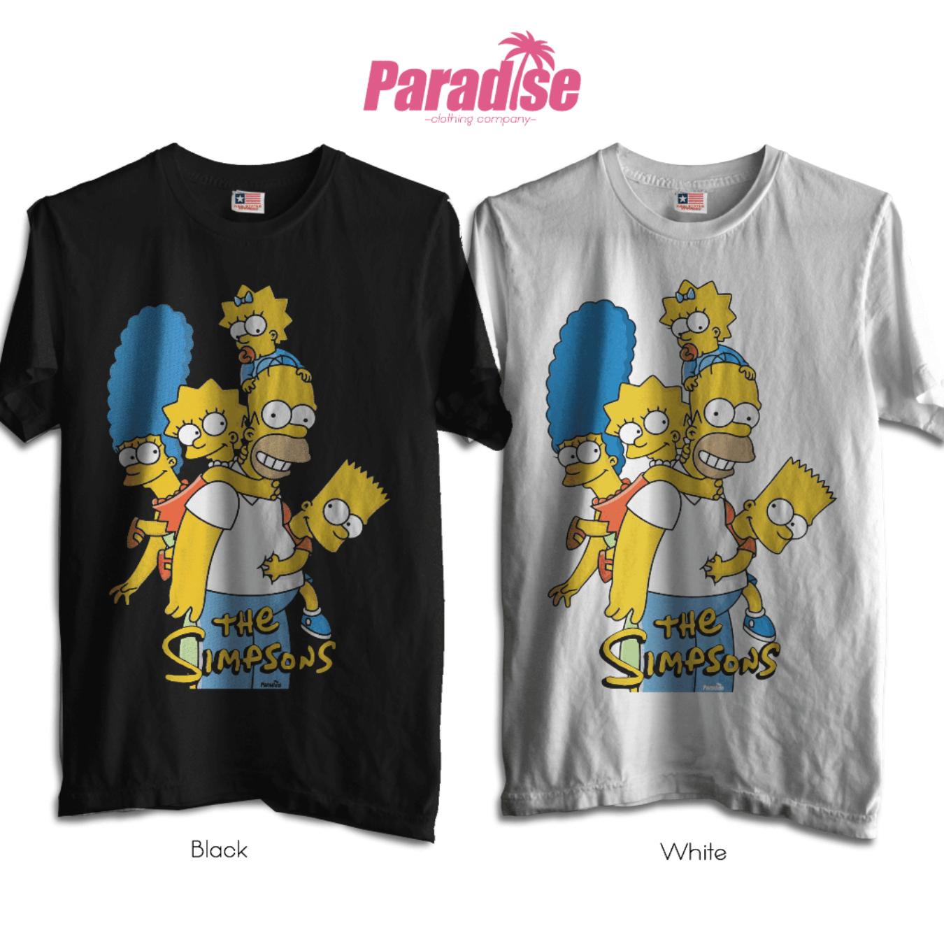 Unisex Homer T-Shirt - Immediate Shipping - 100% Cotton PARADISE Baju Kaos Kartun - The Simpsons Family S разноцветный